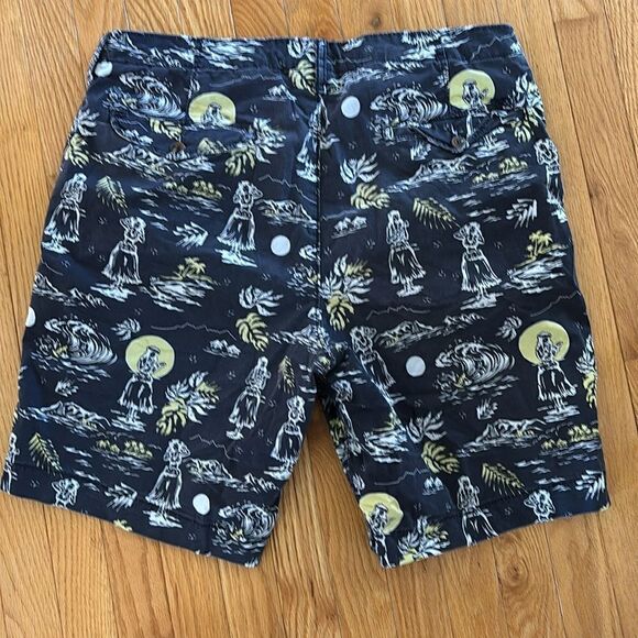 American Eagle Hula‎ Girl Print Blue Bermuda Shorts size 36” inseam 9” - Picture 3 of 7